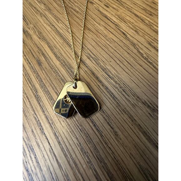 Michael Kors Precious Metal-Plated Sterling Silver Pavé Logo Pendant Necklace - Picture 4 of 4